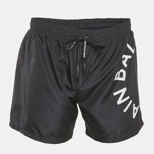 Balmain Black Logo Printed Synthetic Drawstring Swim Shorts L